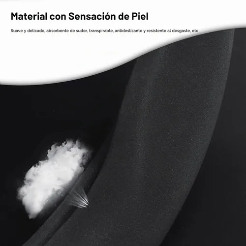 Vista 5 de Ergocar Funda para volante de cuero PU de microfibra y fibra de carbono en forma de D, protector antideslizante para volante de automóvil