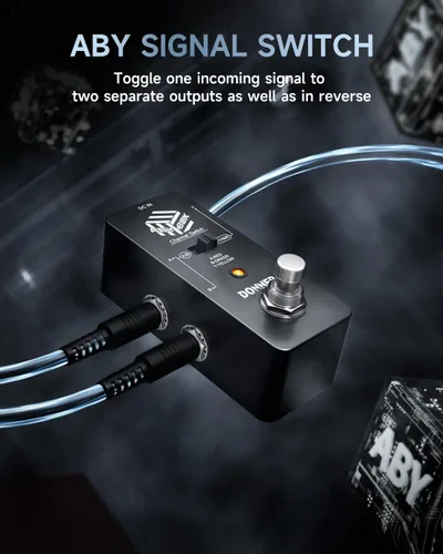 Vista 2 de Donner Pedal de efecto ABY Box, conmutador AB de selector de línea, mini, para guitarra, True Bypass
