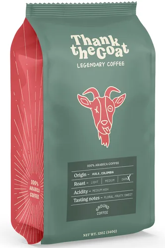 Vista 18 de Thank the Goat Made to Order Café molido gourmet, recién tostado, tostado medio de Huila, Colombia, 12 oz.