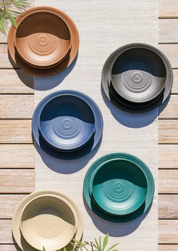 Vista 4 de Planta Low Bowl - Terracota mate - 9" - Juego de 6