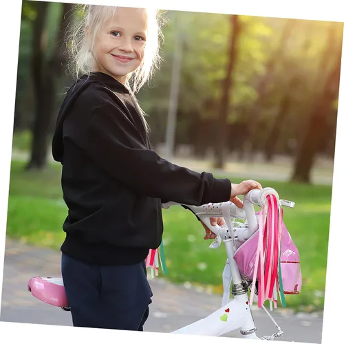 Vista 8 de BESPORTBLE Manillar de bicicleta para niños, borlas rosas para niñas, borlas decorativas