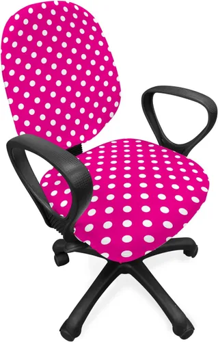 Vista 44 de Lunarable Funda para silla de oficina tribal, diseño azteca, nativo americano, geométrico, simbolismo étnico con espirales de triángulos, elástico