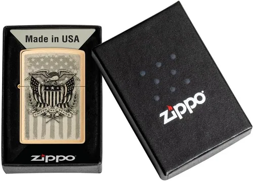 Vista 65 de Zippo encendedores con la bandera de EE. UU.