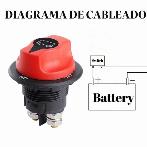 Vista 5 de Interruptor de desconexión de batería 12-48 V Interruptor de aislamiento de apagado de batería Máx. 32 V CC 100 A Cont 150 A INT Encendido y apagado