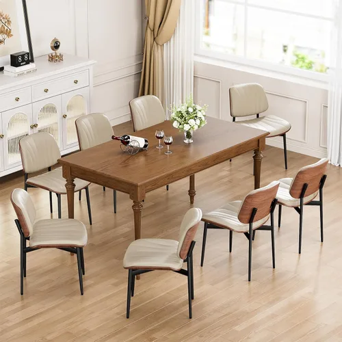 Vista 11 de YaFiti Juego de 2 sillas de comedor, sillas de comedor y cocina modernas de mediados de siglo, sillas tapizadas de piel sintética con diamantes