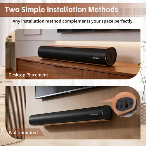 Vista 5 de Barra de sonido para Smart TV, barra de sonido de 50 W con conexión Bluetooth/ARC/óptica/AUX, aumento de volumen automático