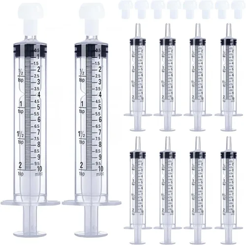 Vista 19 de Jeringa de 1 ml para líquido, oral, laboratorios científicos, medición, dispensación, con tapa - Paquete de 3 jeringas de 1 ml