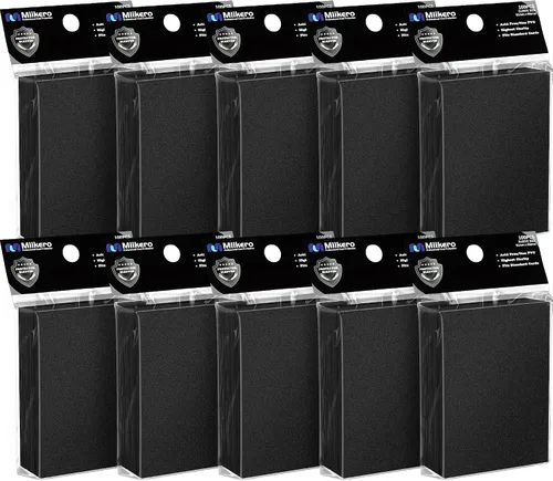 Vista 19 de Mlikero 1200 fundas para tarjetas, fundas para tarjetas mágicas mate, suaves y resistentes al desgarro, aptas para MTG, TCG, CCG (12 colores)