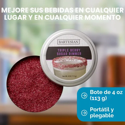 Vista 6 de Bartesian Golden Demerara Sugar Rimmer para Vasos de Cóctel - Guarnición Dulce Saborizada para Bordes de Cócteles de Postre para Vasos de Bar Azúcar
