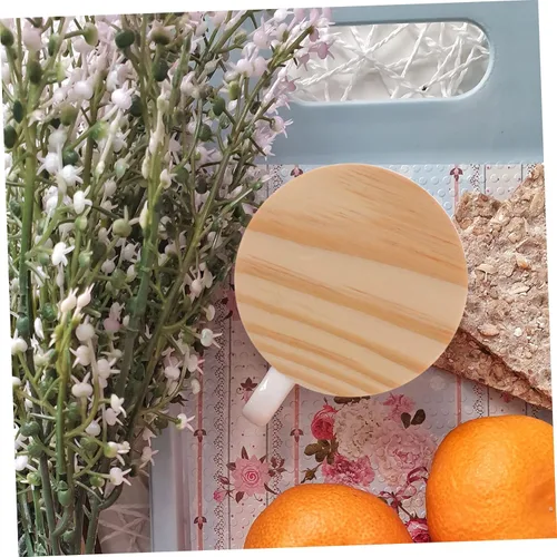 Vista 8 de Yardwe Tarro hermético de madera con tapa de madera, tapas de conservas, tapas para latas de cerveza, tapa de sellado de madera, tapas de vidrio