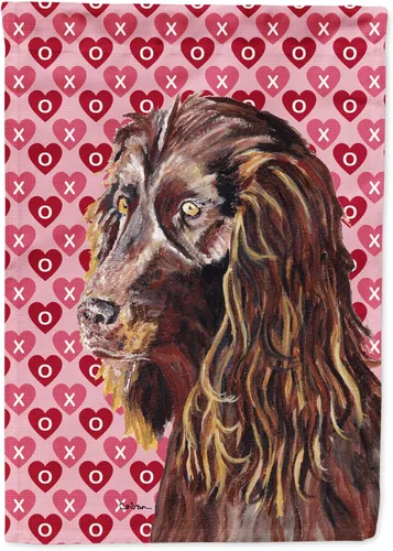 Vista 150 de Caroline's Treasures SS4484GF Bandera de jardín con diseño de bulldog inglés y corazones para el Día de San Valentín, bandera decorativa para patio