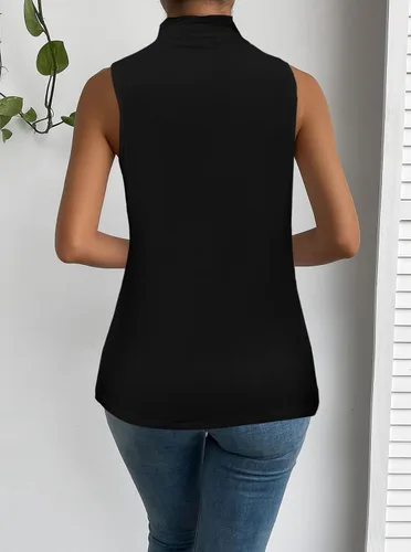 Vista 5 de LilyCoco Camisetas sin mangas a rayas para mujer, camisetas clásicas de ajuste holgado