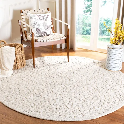Vista 29 de SAFAVIEH Trace Collection - Alfombra decorativa de 2 x 3 pies, marrón y marfil, lana hecha a mano, ideal para zonas de alto tráfico en entrada, sala