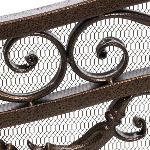 Vista 7 de Christopher Knight Home Waterbury - Pantalla para chimenea, flor dorada sobre negro