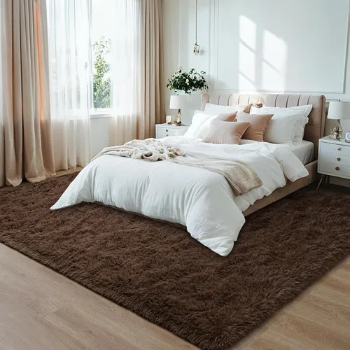 Vista 9 de Foxmas Alfombras de Área Suaves y Esponjosas para Dormitorio, Habitación de los Niños, Alfombra de Guardería de Felpa Peluda, Alfombras Peludas