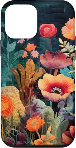 Vista 16 de iPhone 16 Flores coloridas en funda de edredón óptica, flores