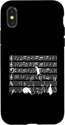 Vista 5 de iPhone 16 Notas musicales con pingüino en partitura musical - Estuche para profesor de música
