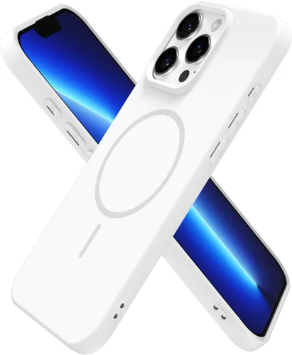 Vista 31 de Oakxco Funda de Silicona Mag Safe para iPhone 12 Pro Max, Funda Magnética Delgada y Fina Compatible con Carga Inalámbrica MagSafe, Bonita Funda