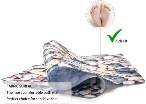 Vista 2 de Tapete antideslizante para bañera, ducha, baño, lavable a máquina, para niños y bebés, potentes agarres de ventosa, tapetes para bañera