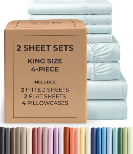 Vista 183 de Pack of 2, Twin Size 3 Piece Sheet Set - Breathable & Cooling - White