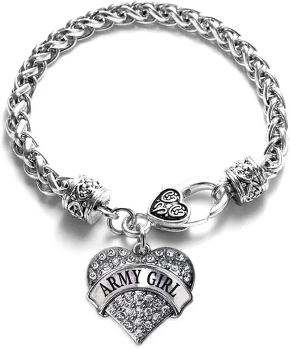 Vista 70 de Inspired Silver - Pulsera de plata con dije de corazón pavé con joyas de circonita cúbica