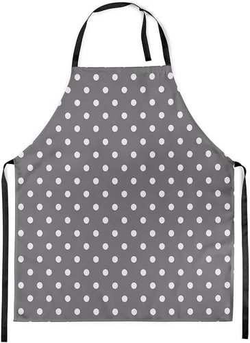 Vista 37 de jejeloiu Delantal de lunares rojos y blancos para mujeres y hombres, de 26 x 31 pulgadas, diseño retro de lunares