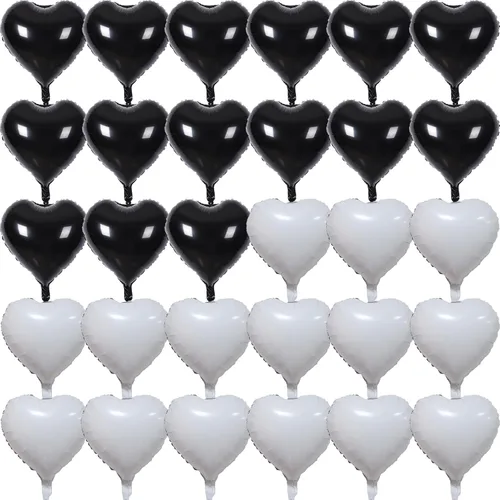 Vista 13 de 100 globos en forma de corazón de 5 pulgadas, globos de aluminio de Mylar de papel de aluminio para decoración de mujeres y niñas, día de San