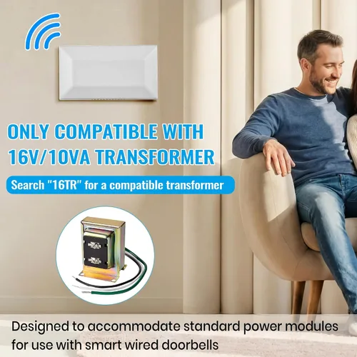 Vista 4 de Saillong Timbre de puerta con cable, 16 V 10 VA timbre de puerta delantera y trasera para pared del hogar, compatible con timbre y transformador