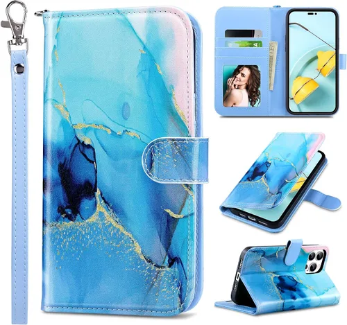 Vista 41 de ULAK Compatible con iPhone 14 Funda Cartera para Mujeres, Cubierta Plegable de Cuero PU Premium con Portador de Tarjetas, Función de Soporte Funda