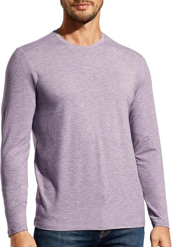 Vista 9 de MIER X-Sofort - Camisetas de manga larga para hombre, ligeras, súper suaves, atléticas, cuello redondo, para correr, descansar, entrenamiento casual