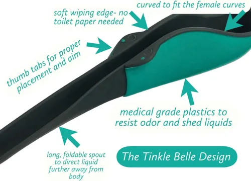 Vista 9 de Dispositivo para orinar femenino Tinkle Belle/Urinario portátil con estuche - ¡Orina de pie sin quitarte la ropa! Fácil, compacto, fiable