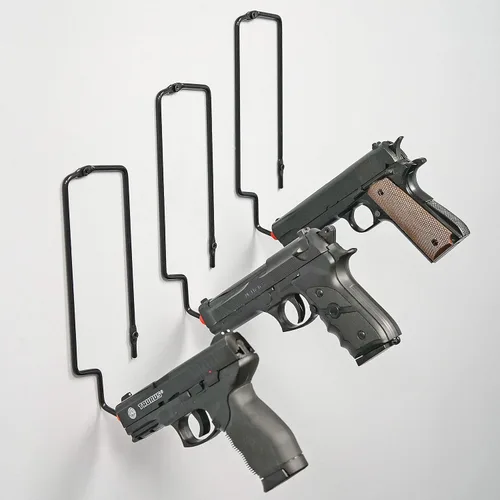 Vista 5 de BOOMSTICK Estante para pistola de 3 ranuras, acabado suave para pistola, ajuste universal para todas las pistolas, calibre de cuerpo ancho y magnum