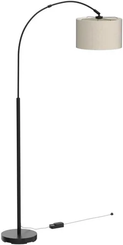 Vista 4 de Lámpara de pie regulable, lámpara de pie de arco con atenuador, lámpara de pie negra con pantalla colgante ajustable, luz de lectura alta sobre