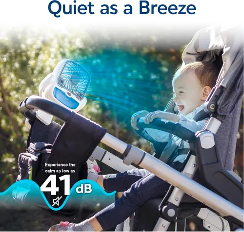 Vista 5 de Arctic Air Grip Go Enfriador evaporativo, ventilador inalámbrico y portátil con 3 velocidades, abrazadera universal giratoria de 360 grados, carga