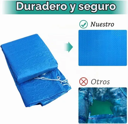 Vista 6 de Cubierta redonda de calefacción solar para piscina, azul, 12 pies