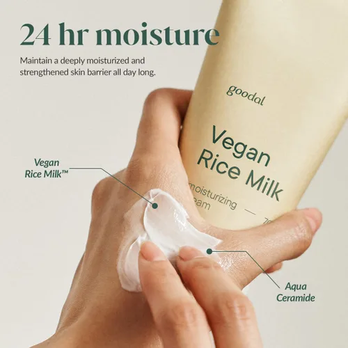 Vista 3 de Crema hidratante de leche de arroz vegana suave Goodal 2.36 fl oz.