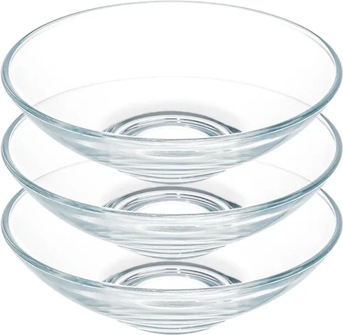 Vista 7 de FOYO Cuencos de vidrio transparente – Tazones para cereales, pasta, sopa y postre de 15 onzas, juego de 2 unidades de 7 pulgadas