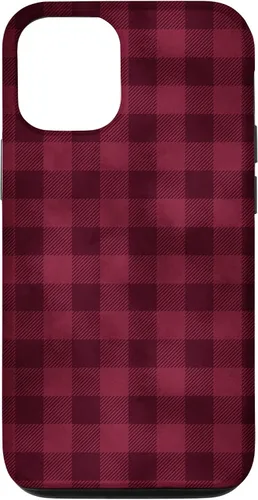 Vista 26 de Funda para iPhone 13 Pro Max Pretty Fall Otoño Burdeos Búfalo a cuadros