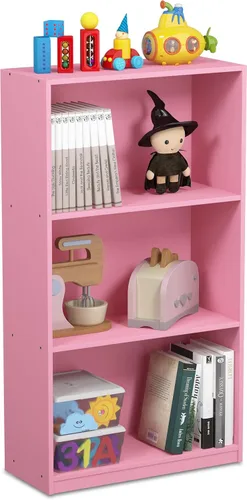 Vista 9 de Furinno Estantería básica para libros, moderna de 3 niveles, estantería con estantes abiertos, 9.3 x 21.8 x 39.5 pulgadas, para sala de estar Roble