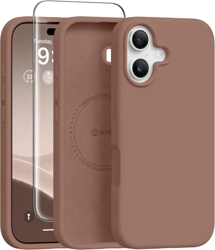 Vista 52 de GONEZ Funda magnética para iPhone 12 Case / 12 Pro Case, compatible con MagSafe, [protector de pantalla + protector de lente de cámara], funda