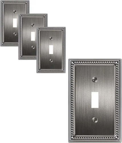 Vista 71 de Paquete de 2 cubiertas de placa de interruptor de luz de doble palanca, cubiertas decorativas de placa de doble interruptor Pearls, placa de pared