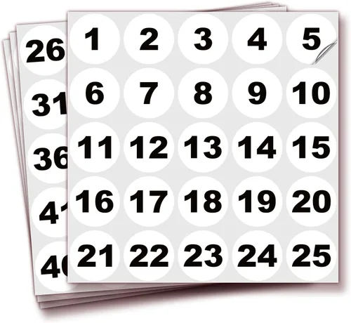 Vista 10 de iSYFIX Calcomanías negras de números consecutivos – 1 a 100, 1 pulgada, 1 juego – Vinilo autoadhesivo de alta calidad, ideal para inventario