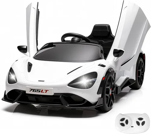 Vista 11 de Automóvil de paseo para niños con licencia McLaren 765LT para niños de 3 a 6 años, vehículo eléctrico con batería de 12 V, con control remoto