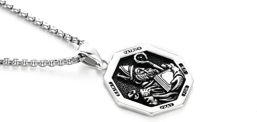 Vista 3 de DOTBJ Collar con colgante de cruz de San MiguelSan CristófaloSan BenitoSan PatricioJesús Amuleto de joyería para hombres y mujeres con cadena Rolo
