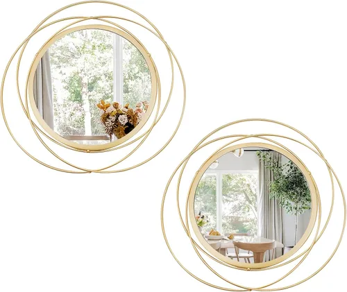 Vista 9 de Juego de 3 espejos redondos Sunburst para decoración de pared Negro