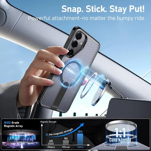 Vista 2 de Jshru para Samsung Galaxy S25 Plus / S24 Plus con [2 PIEZAS] protectores de pantalla HD, compatible con MagSafe