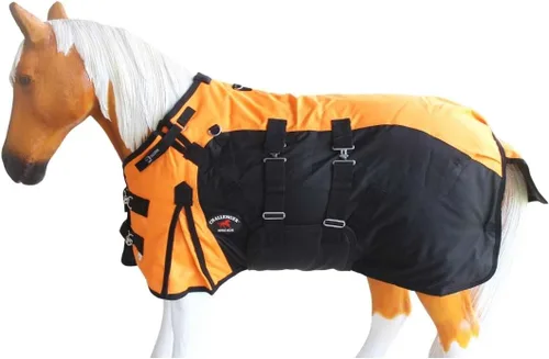 Vista 17 de Manta de invierno de 42" 1200D para potro, poni, caballo, y asno en miniatura rojo BLK 51946 Challenger