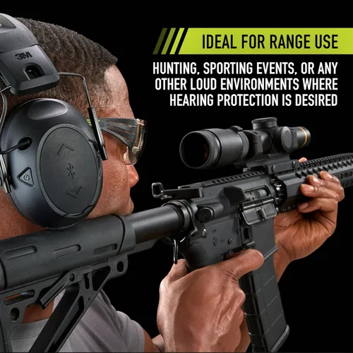 Vista 7 de Peltor Sport Tactical 500 - Orejeras de protección auditiva Bluetooth, clasificación de reducción de ruido de 25 dB, auriculares electrónicos