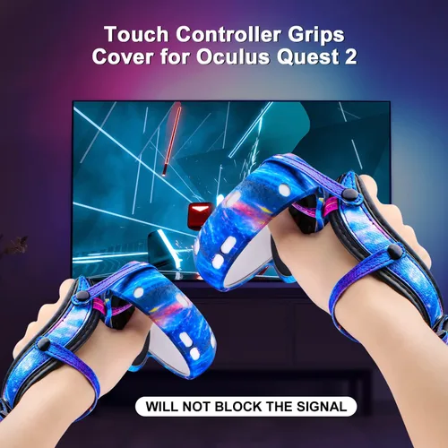 Vista 4 de AIXOTO for Oculus Quest 2 Accessories, Accessory Set for Meta Quest 2, Include Silicone Face Cover, Controller Grip Cover, VR Shell Cover, Lens