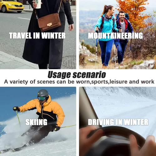 Vista 6 de Guantes de esquí para niños, guantes de nieve impermeables, guantes de snowboard para pantalla táctil, guantes de invierno con bolsillo para niños